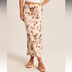 Faux Silk Column Maxi Skirt